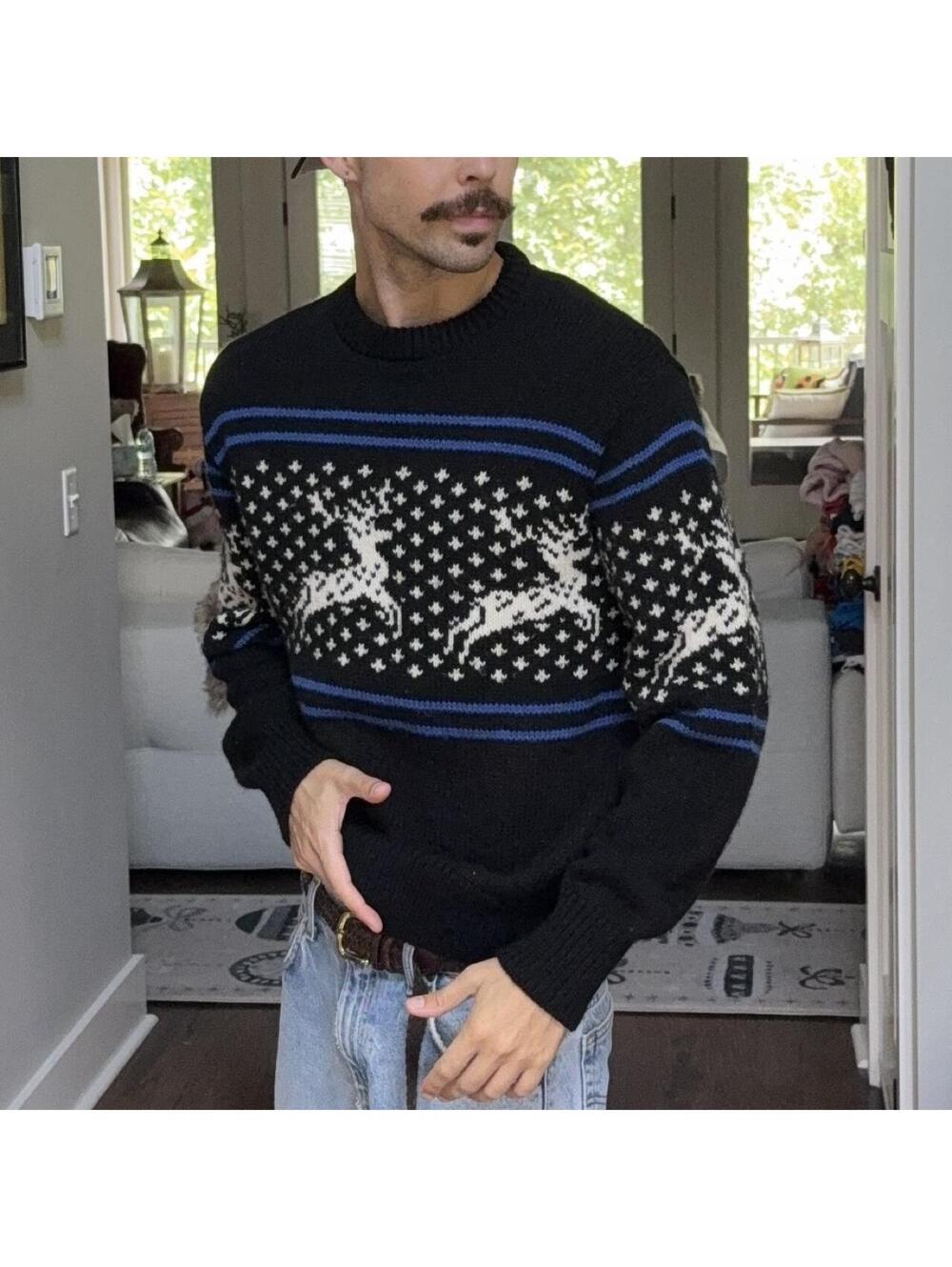 🦌 Vintage USA Heritage Deer Nordic Sweater